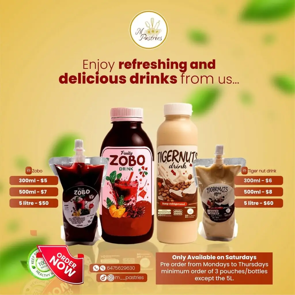 New on the menu🥤Say hello to our Sugar-Free Zobo and Tiger Nut Drink, naturally sweetened with