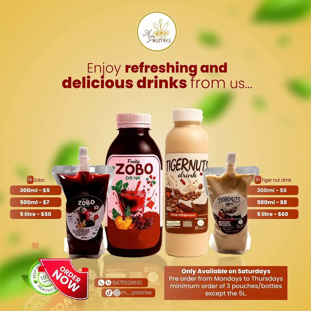 New on the menu🥤Say hello to our Sugar-Free Zobo and Tiger Nut Drink, naturally sweetened with